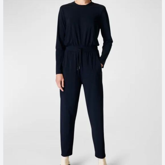 Sweaty Betty Explorer Long Sleeve Jumpsuit Black 8 - Picture 1 of 13